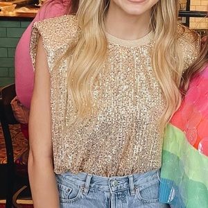 Gold sequin top